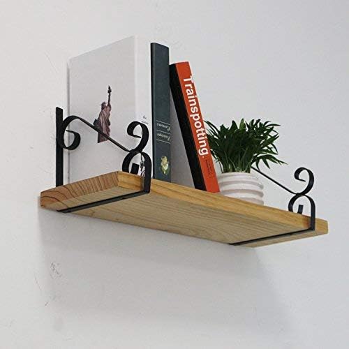 HTLLT מתלה אחסון עמיד קיר רכוב על מדף קיר מדף קיר מדף חדר שינה יצירתי מדף ספרים מעץ מוצק, 60 סמ
