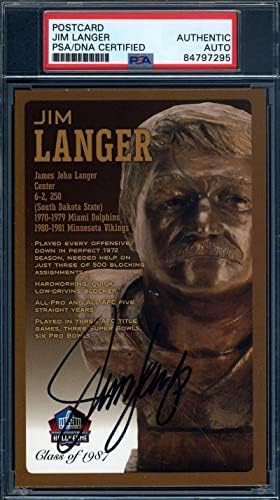 ג ' ים לאנגר חתם על חתימת גלויה של היכל התהילה ברונזה-חתימות חתוכות