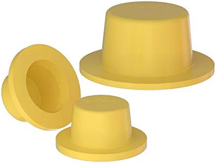 כובע תקע אוגן רחב עבה - OD 3.791-3.921 , ID 3.709-3.839, אוגן OD 4.339 - LDPE צהוב - MoCap