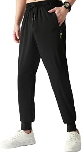 מכנסי טיול קלים מהירים של XiaoLongren מכנסי טיול קלים מהיר של מכנסי טרנינג נושמים מכנסי ריצה אתלטים עם כיסי רוכסן