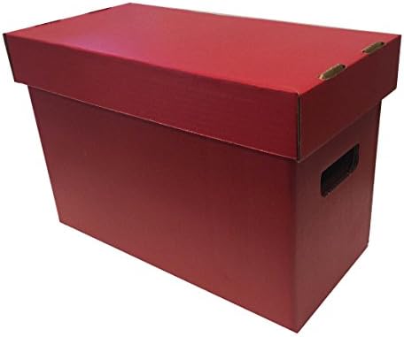 חבילה של 10 מקסימום פרו מותג קצר בצבע קומיקס אחסון תיבה-מחזיק 150-175 קומיקס ספרים-אדום