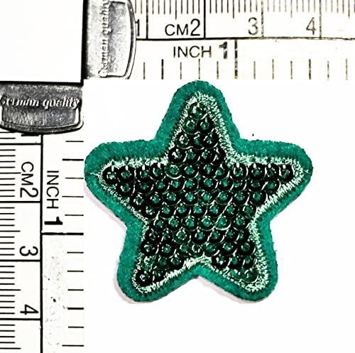 קליינפלוס 3 יחידות. מיני ירוק כוכב תיקון כוכב נצנצים תיקוני רקום תיקוני להלביש ג ' ינס מעילי כובעי תרמילי תלבושות תפירת