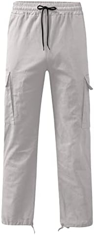 מכנסיים טקטיים גברים רגועים מתאימים למתיחה עמידה במכנסיים ארוכים קרב מכנסי עבודה מסוג מטען ישר עם ריבוי כיסים