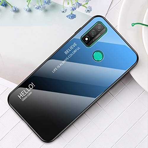 מארז Lusheng עבור Huawei P Smart 2020, צבע שיפוע זכוכית מחוסמת מעטפת אחורית מעטפת טלפון קצה טלפון רך, עבור Huawei P