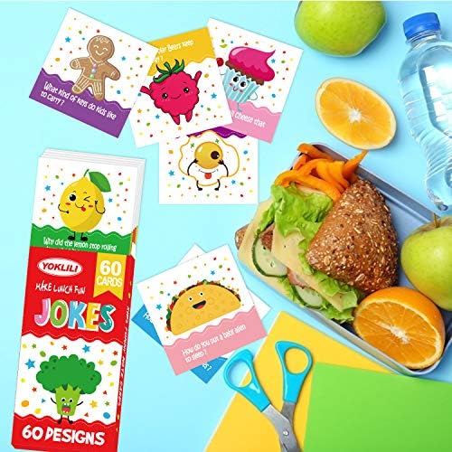 60 קופסא ארוחת הצהריים בדיחות לילדים חמוד קופסת אוכל הערה כרטיסי עבור ילד של וילדה של קופסת אוכל