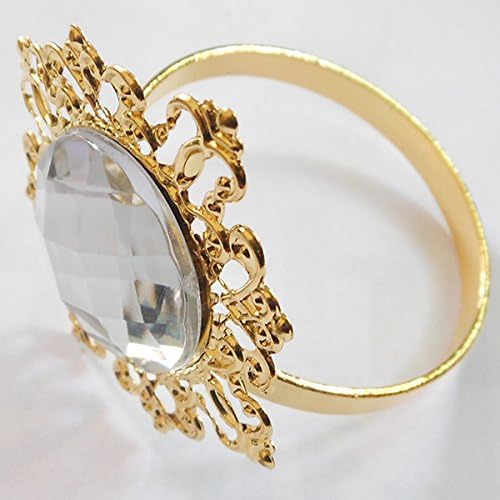 טנגפן 10 יחידות מפיות זהב טבעת מפית טבעות מפיות מפיות לחתונות טבעות מפיות פנינה מבריק