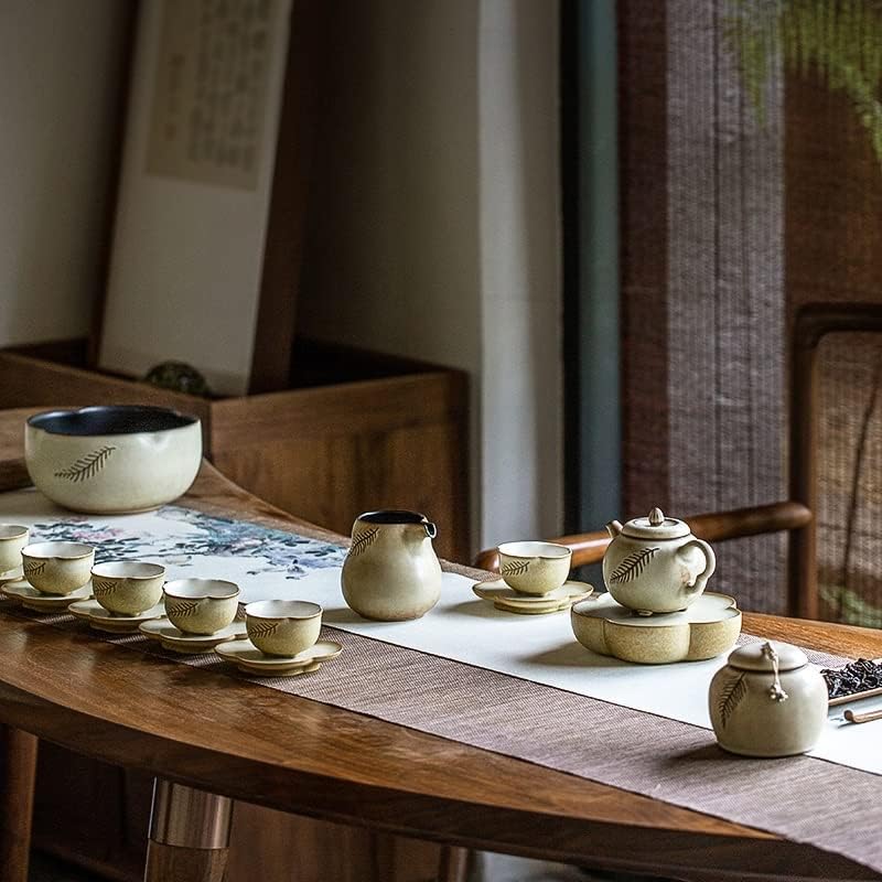ערכת תה קרמיקה WXBDD 6 אנשים משתמשים בסלון בית קונג פו סט תה סט שלם של מבשלת תה