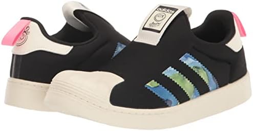 אדידס מקוריים סופרסטאר לתינוק 360 נעלי ספורט, שחור/שמנת לבן/שחור, 5 ארהב יוניסקס תינוקת